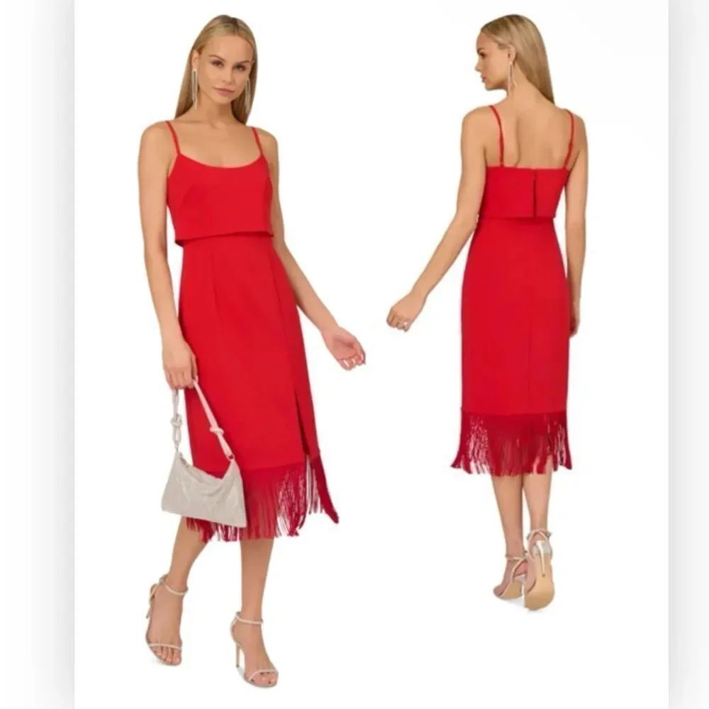 Adrianna By Adrianna Papell Womens  Eve Crepe Midi Dress $220